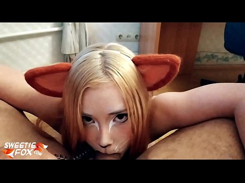 ❤️ Kitsune د هغې په خوله کې ډیک او کم تیر کړ ️❌  په موږ